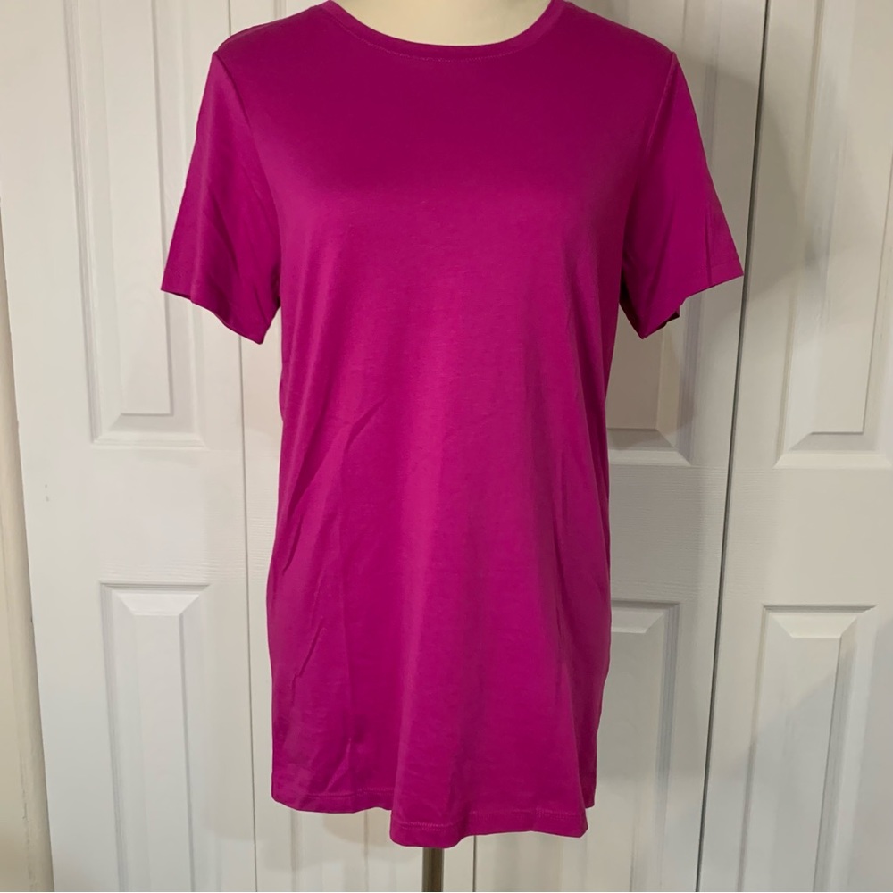 Lands End SzSm Tall raspberry pink short sleeve cotton t-shirt